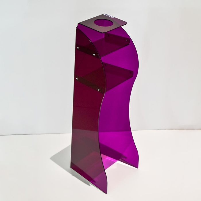 Colonna porta igienizzante in plexiglas colorato viola - stylplex
